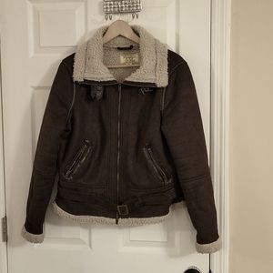 Washable Suede Aviator Jacket